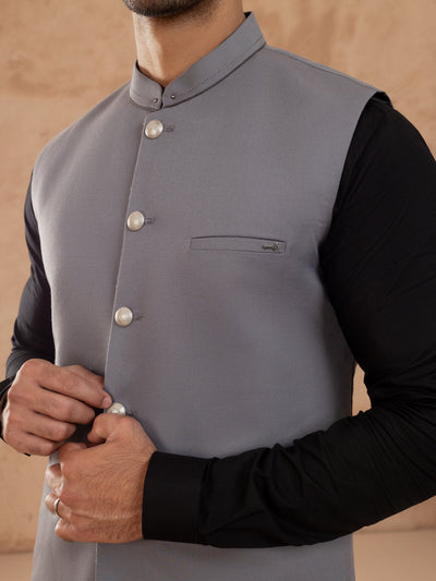 Taflon Rayon Grey Waistcoat - Almirah