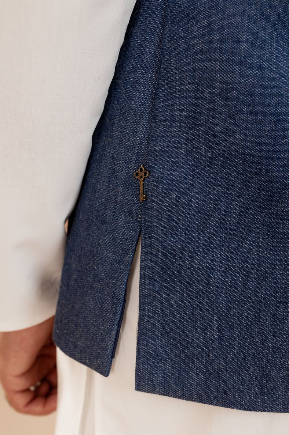 Cotton Blue Waist Coat - Almirah