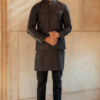 Cotton Charcoal Grey Waistcoat - Almirah