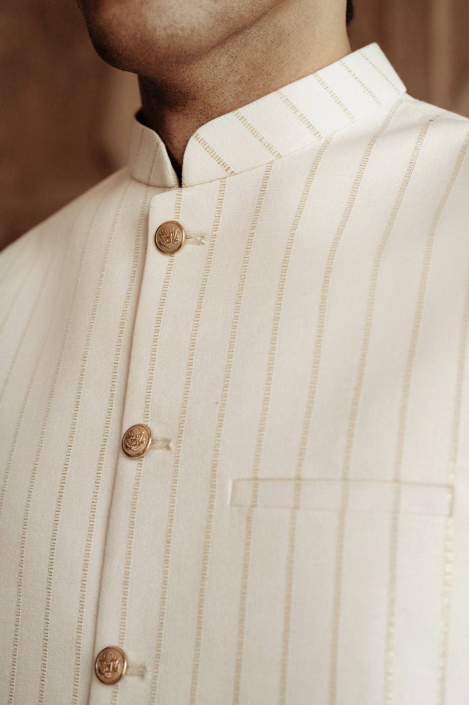 Blended Cream Waist Coat - Almirah