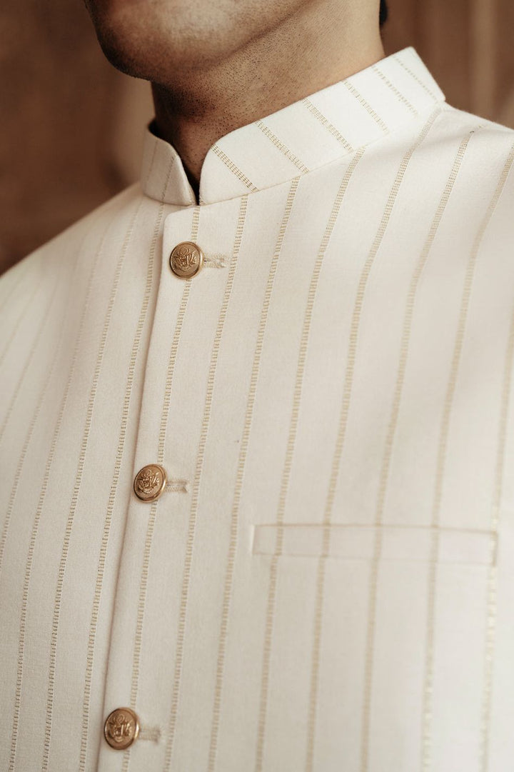 Blended Cream Waist Coat - Almirah
