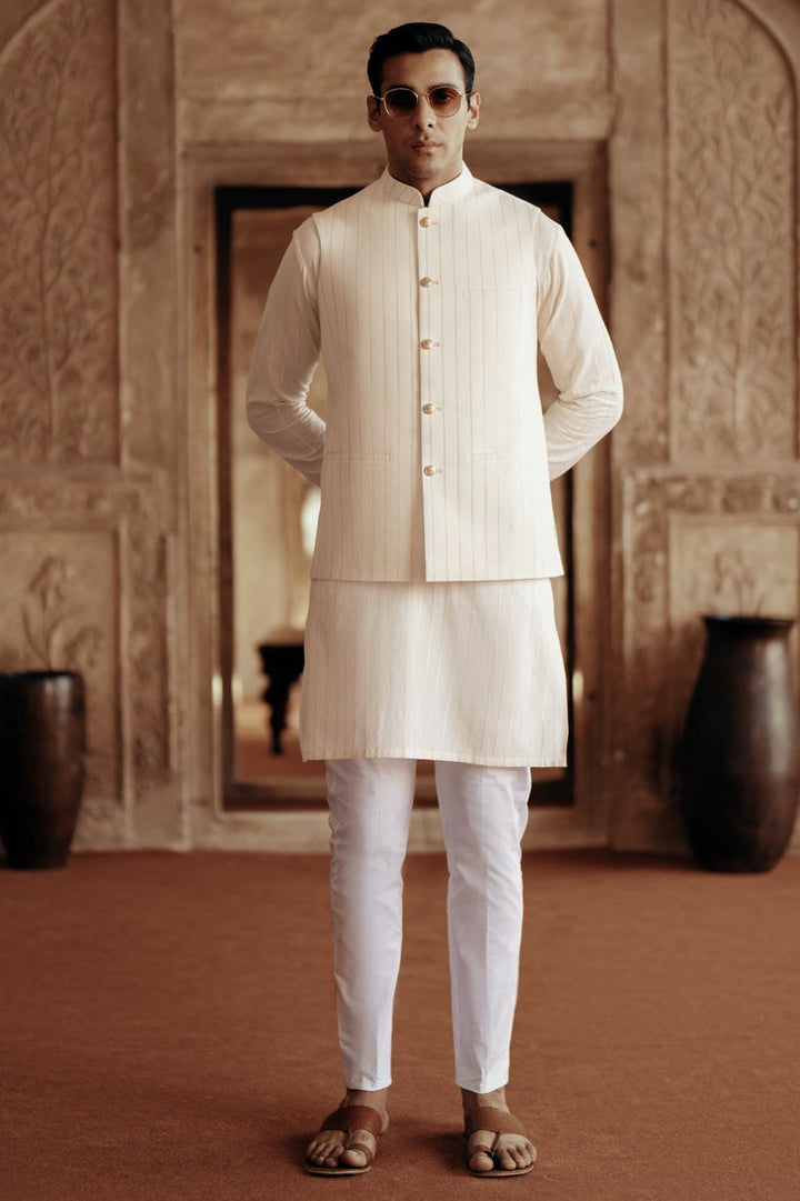 Blended Cream Waist Coat - Almirah