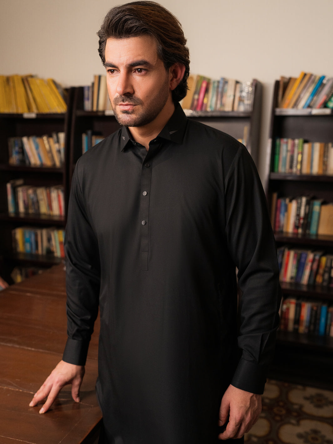 Blended Black Shalwar Kameez - Wasim Akram by Almirah