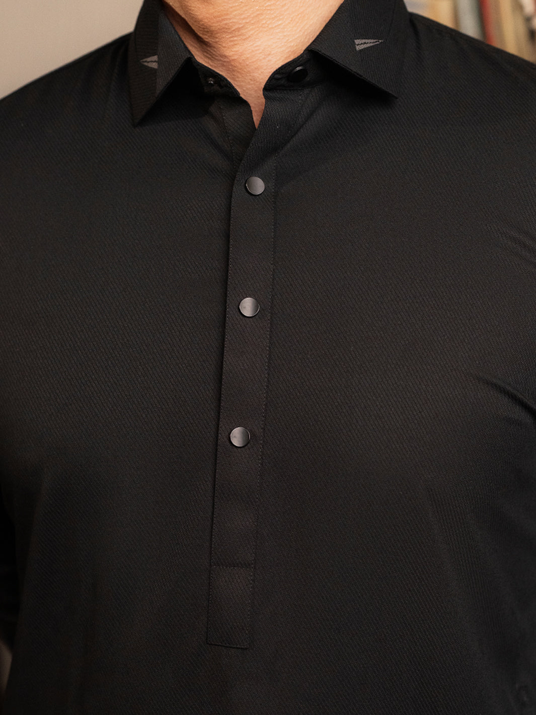 Blended Black Shalwar Kameez - Wasim Akram by Almirah