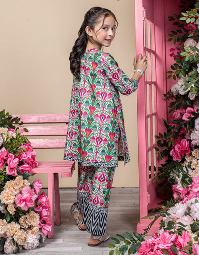 Lawn Multicolor Stitched Suit - J. Junaid Jamshed