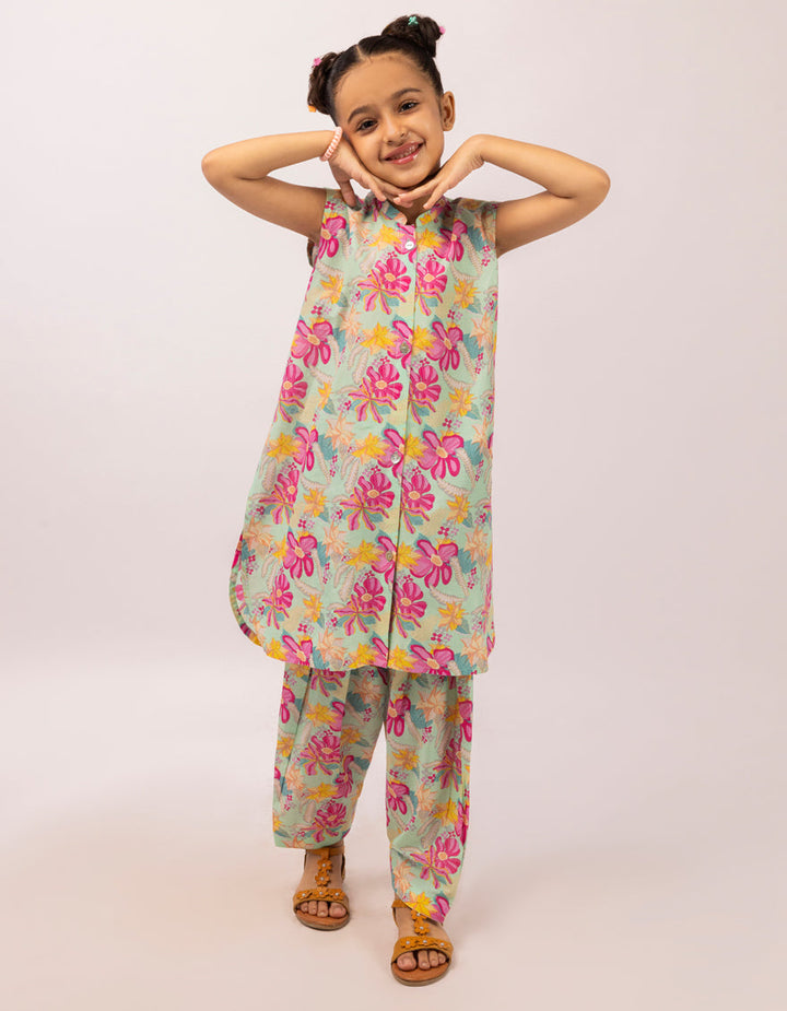 Lawn Green Stitched Suit - J. Junaid Jamshed