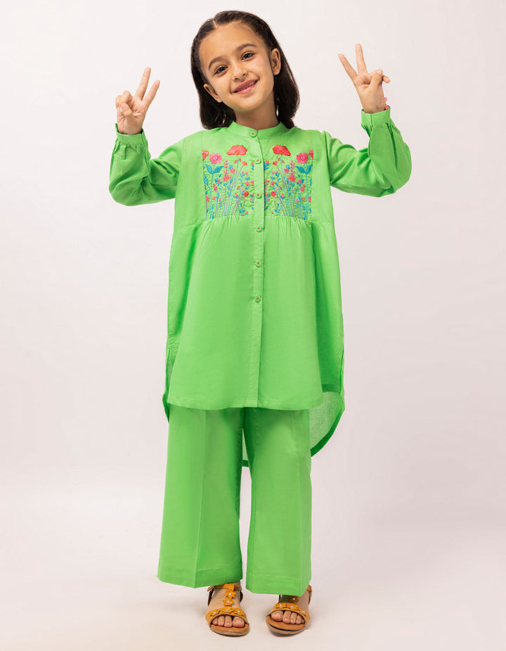 Lawn Green Stitched Suit - J. Junaid Jamshed