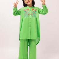 Lawn Green Stitched Suit - J. Junaid Jamshed