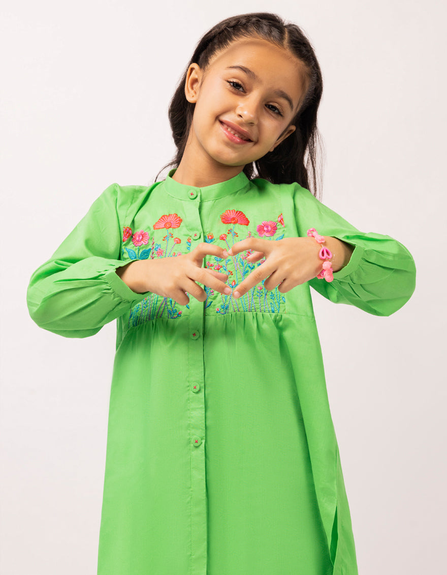 Lawn Green Stitched Suit - J. Junaid Jamshed