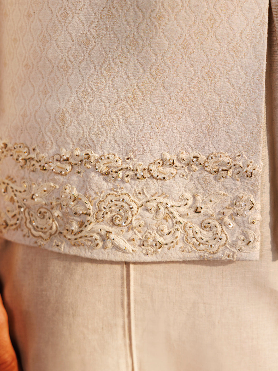 Blended Off White Waist Coat - Almirah