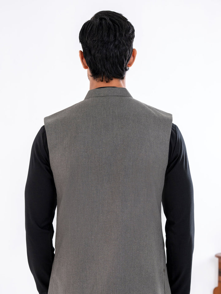 Blended Olive Green Waist Coat - Almirah