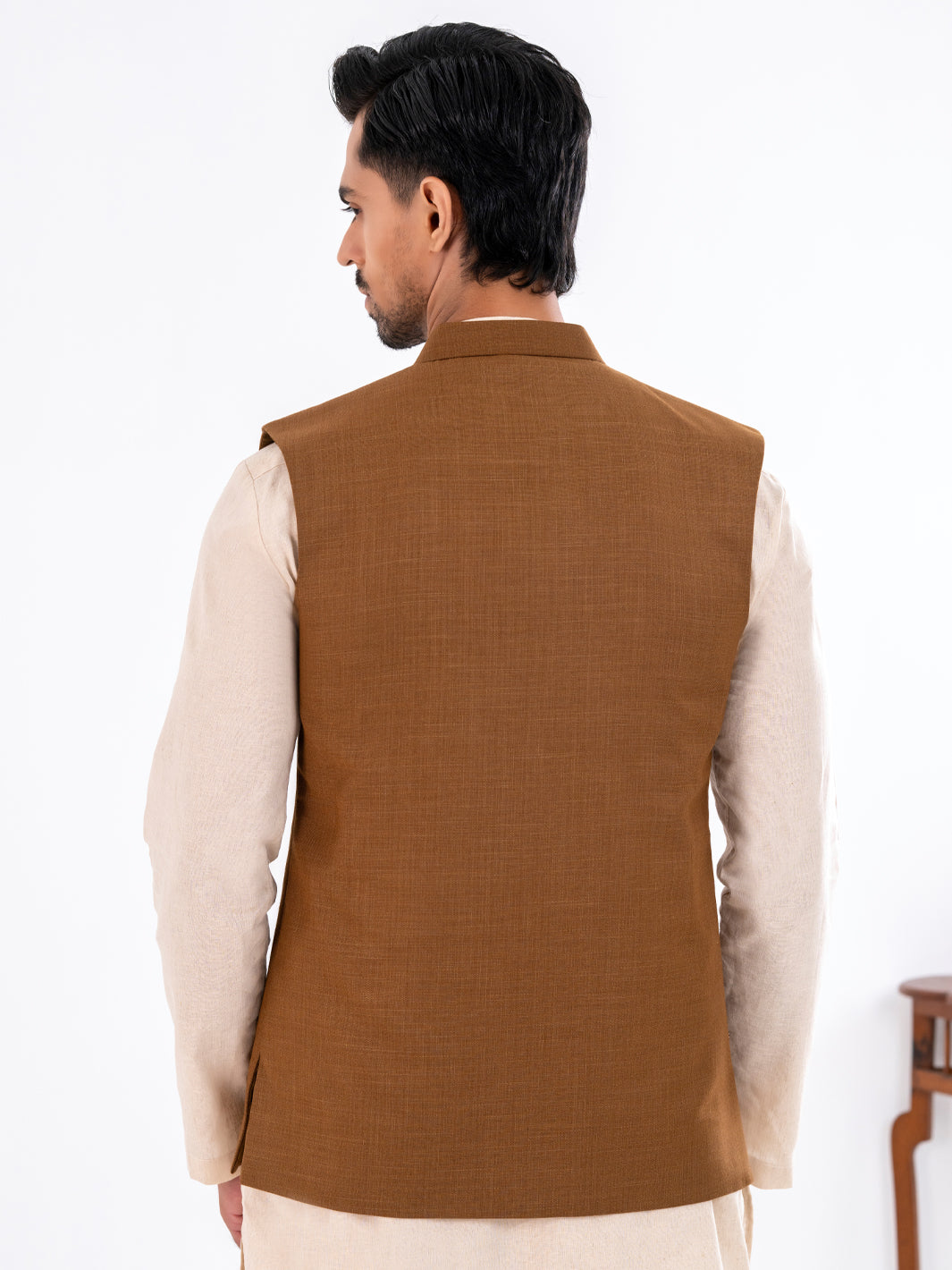Blended Beige Waist Coat - Almirah