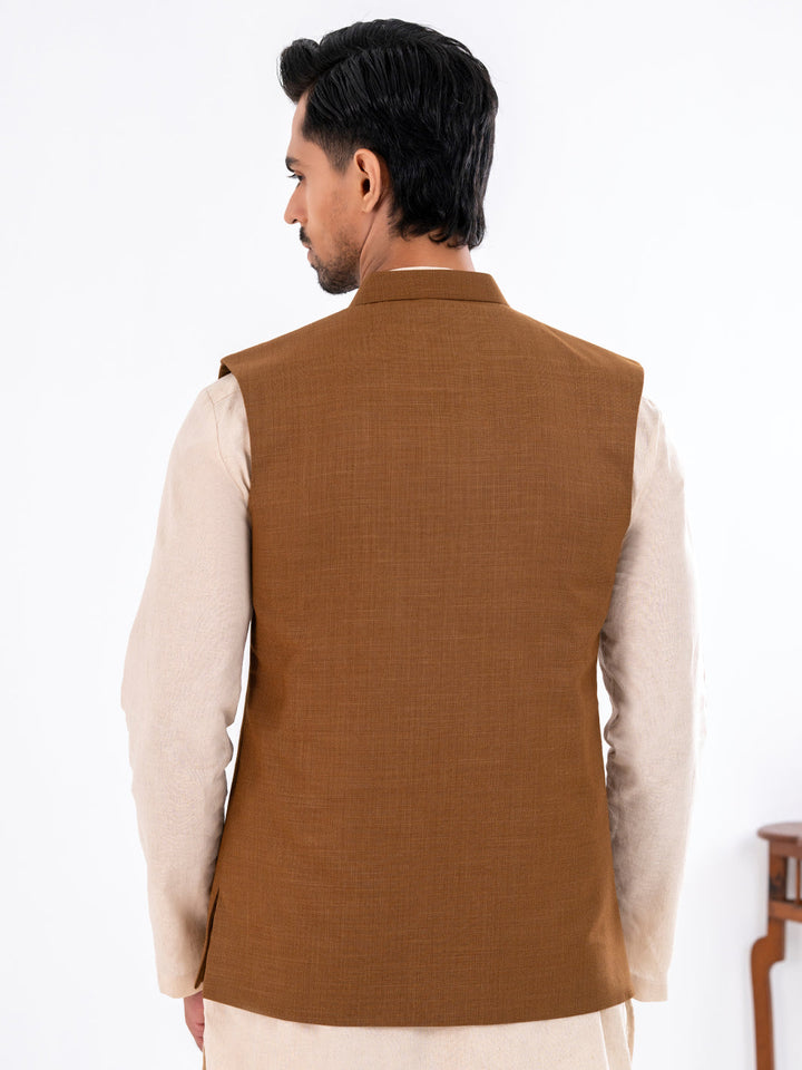 Blended Beige Waist Coat - Almirah