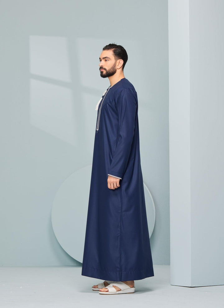 Omaar Navy and Cream Premium Jubba - Jiah