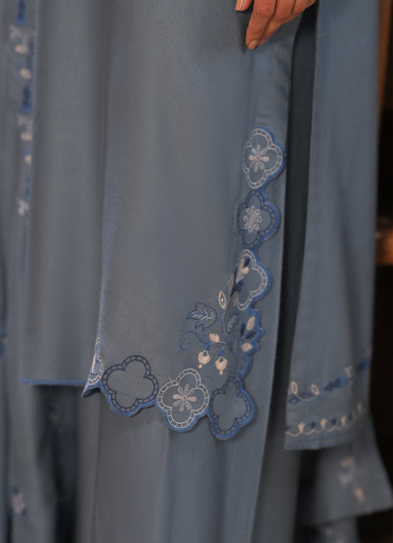 Twill Viscose Blue Stitched Suit - Image