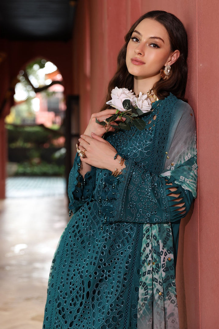 Lawn Sea Green Stitched Suit - Nureh