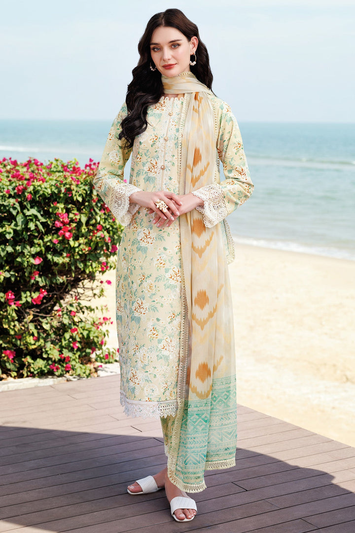 Lush Cream - Farasha Printed Essentials Stitched