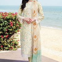 Lush Cream - Farasha Printed Essentials Stitched