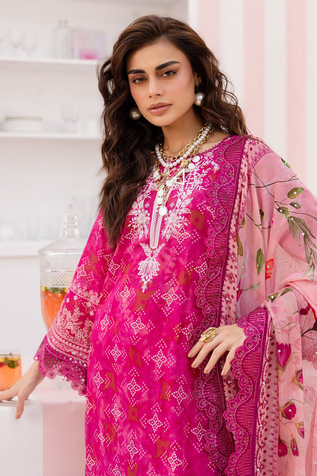 Lawn Pink Stitched Suit - Nureh Gardenia