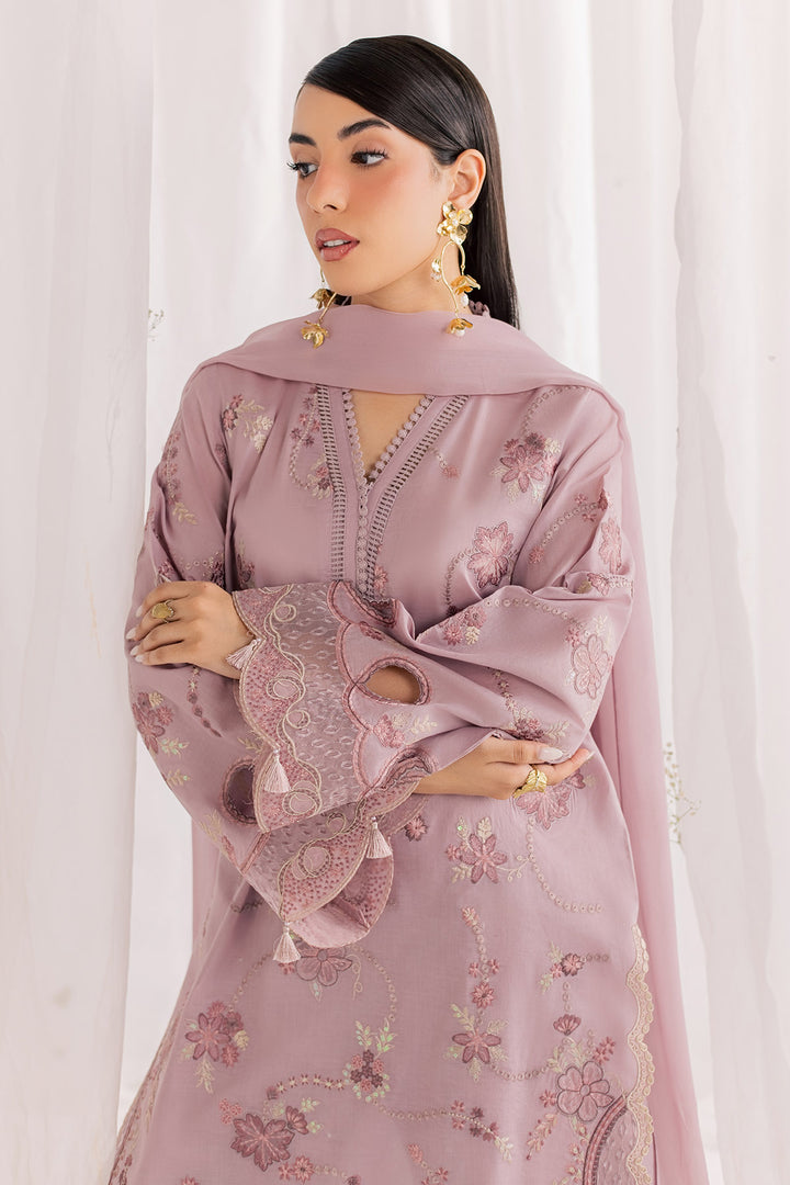 Embroidered Lawn Mauve Stitched Suit - Nureh