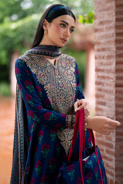 Embroidered Viscose Blue Stitched Suit - Jazmin