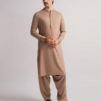 Blended Brown Shalwar Kameez - J. Junaid Jamshed