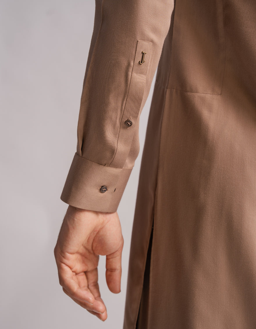 Blended Brown Shalwar Kameez - J. Junaid Jamshed