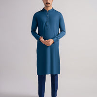Blended Teal Kurta Trouser - J. Junaid Jamshed