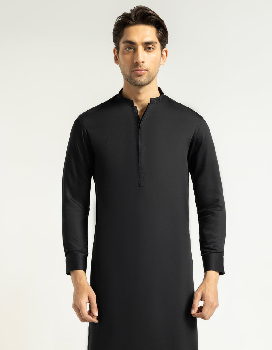 Blended Black Shalwar Kameez - J. Junaid Jamshed