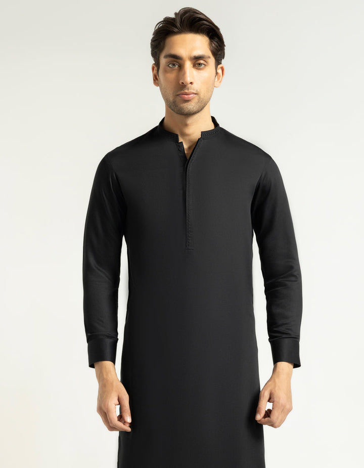 Blended Black Shalwar Kameez - J. Junaid Jamshed