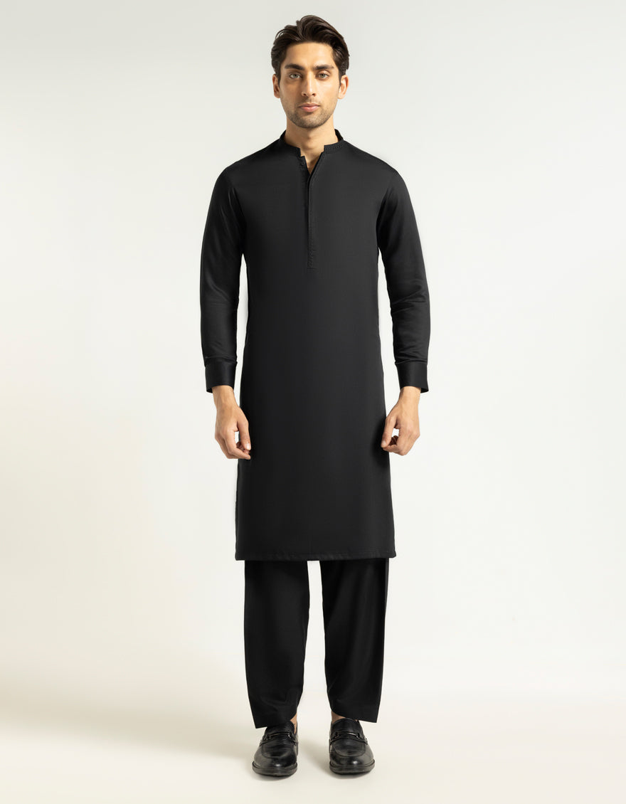Blended Black Shalwar Kameez - J. Junaid Jamshed