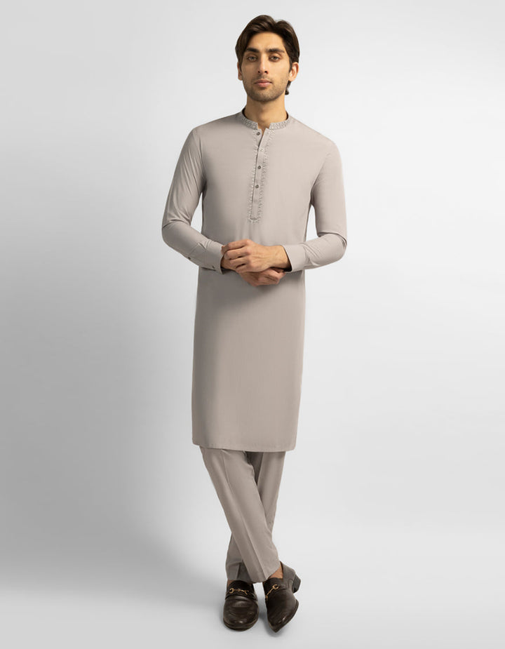 Blended Grey Kurta Trouser - J. Junaid Jamshed