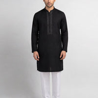 Cotton Black Kurta - J. Junaid Jamshed