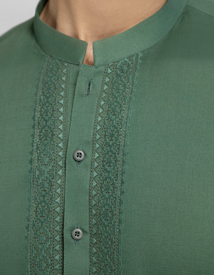 Cotton Green Kurta - J. Junaid Jamshed
