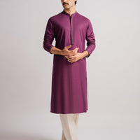Cotton Purple Kurta - J. Junaid Jamshed