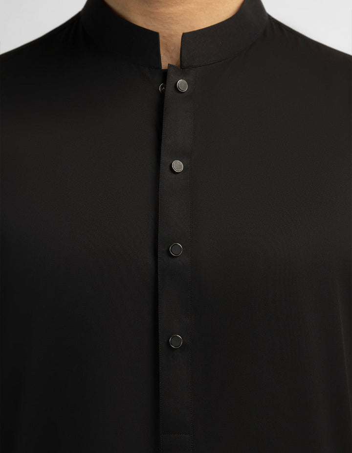 Cotton Black Shalwar Kameez - J. Junaid Jamshed