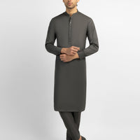 Cotton Heter Grey Kurta Trouser - J. Junaid Jamshed