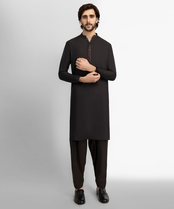 Blended Brown Shalwar Kameez - J. Junaid Jamshed