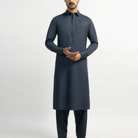 Blended Bluish Grey Shalwar Kameez - J. Junaid Jamshed