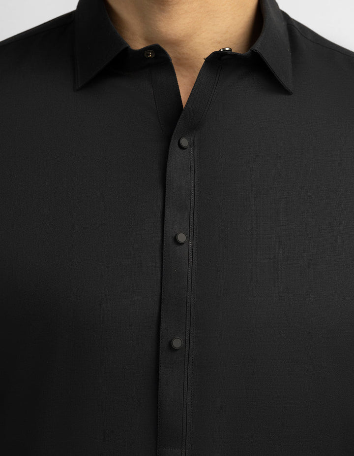 Blended Black Shalwar Kameez - J. Junaid Jamshed