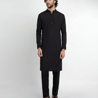 Blended Black Kurta Trouser - J. Junaid Jamshed