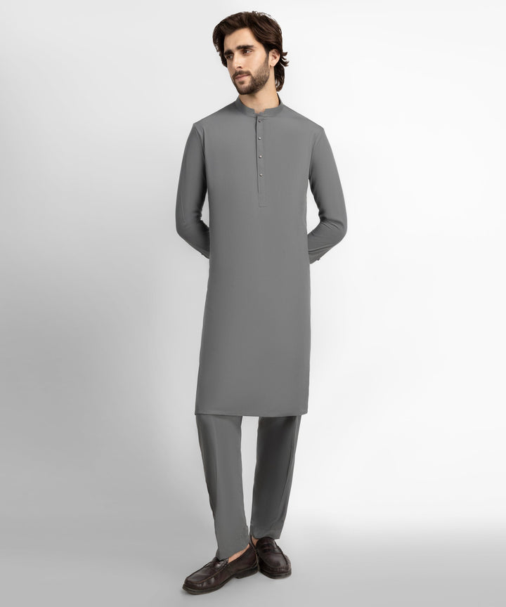 Blended Grey Kurta Trouser - J. Junaid Jamshed
