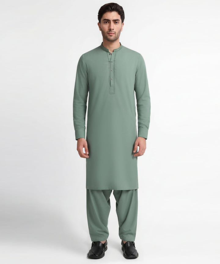 Blended Green Shalwar Kameez - J. Junaid Jamshed