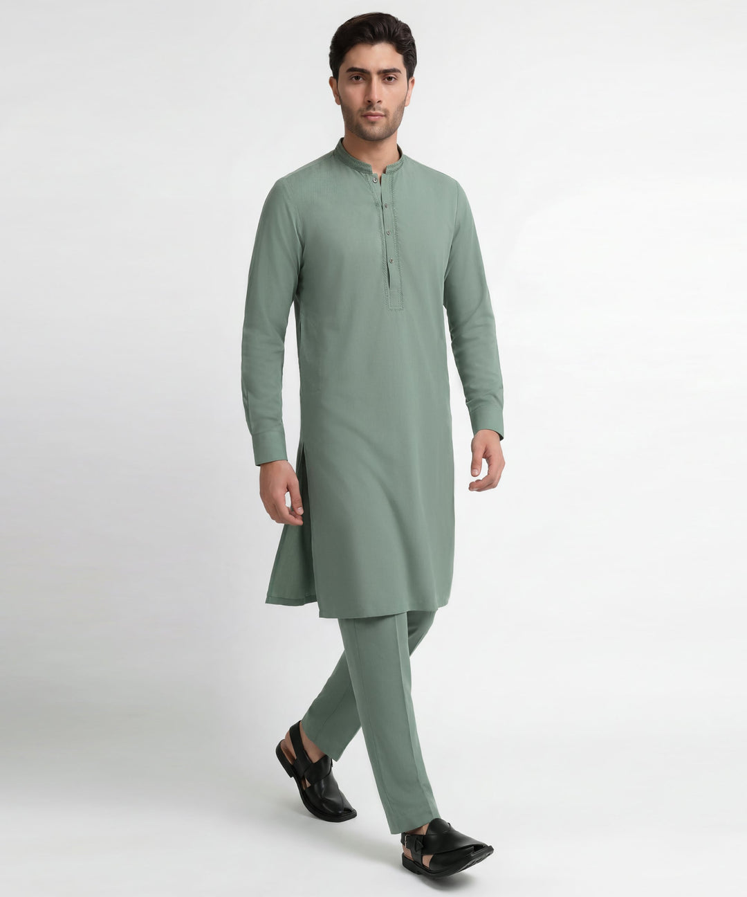 Blended Green Kurta Trouser - J. Junaid Jamshed