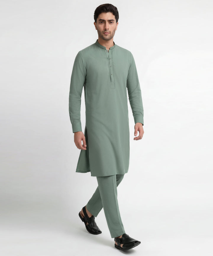 Blended Green Kurta Trouser - J. Junaid Jamshed