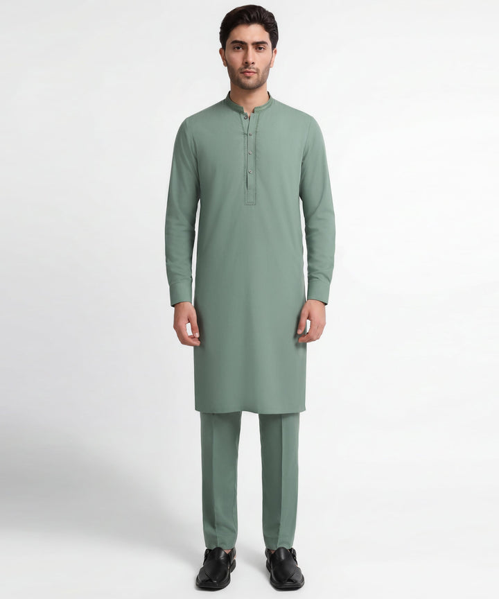 Blended Green Kurta Trouser - J. Junaid Jamshed