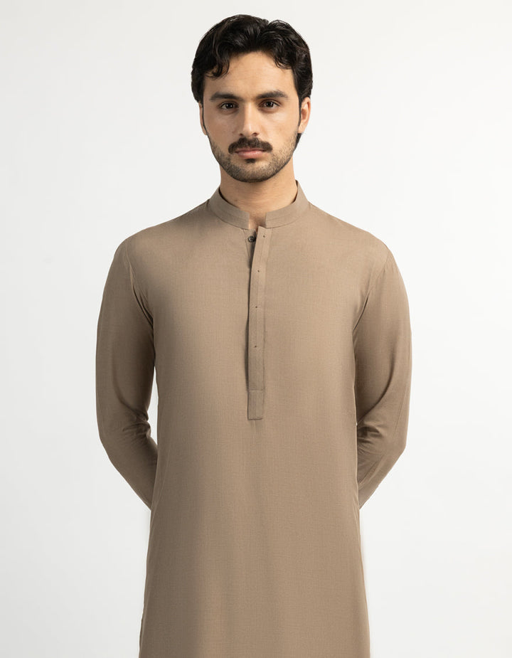 Blended Mocha Kurta Trouser - J. Junaid Jamshed