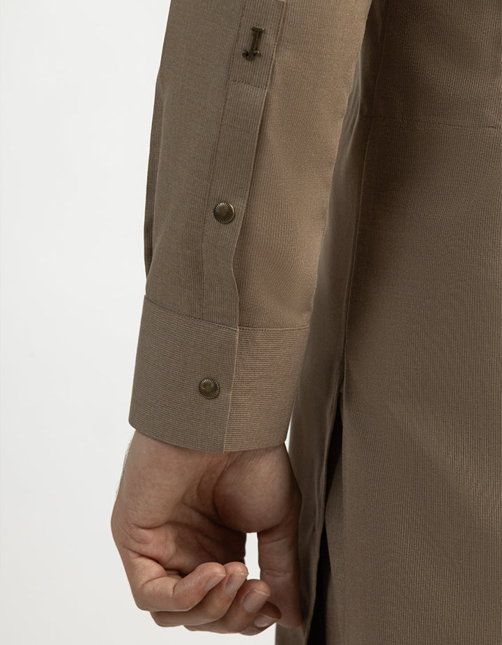 Blended Mocha Kurta Trouser - J. Junaid Jamshed