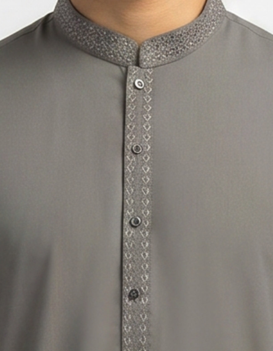 Blended Grey Kurta Trouser - J. Junaid Jamshed