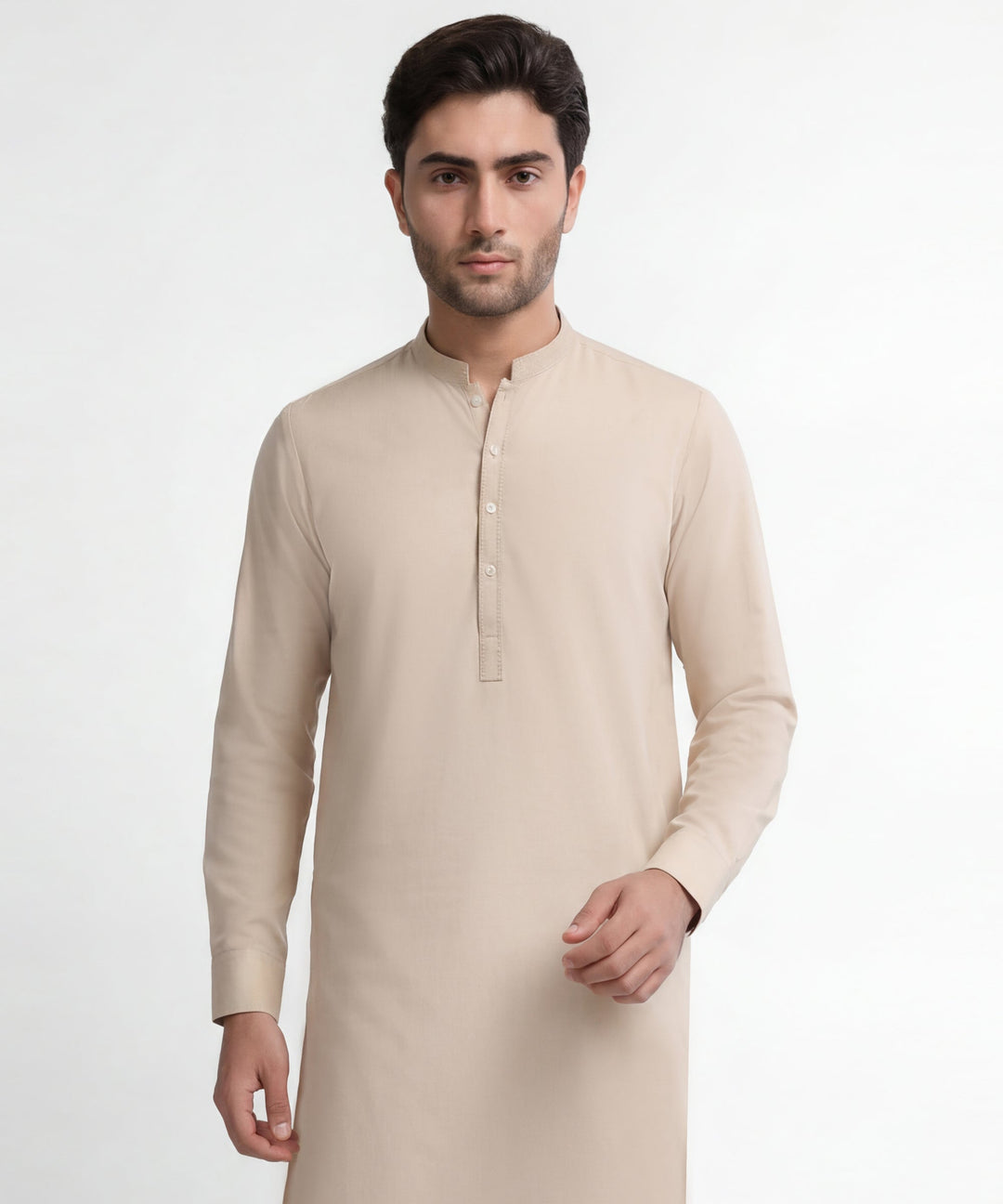 Blended Cream Shalwar Kameez - J. Junaid Jamshed